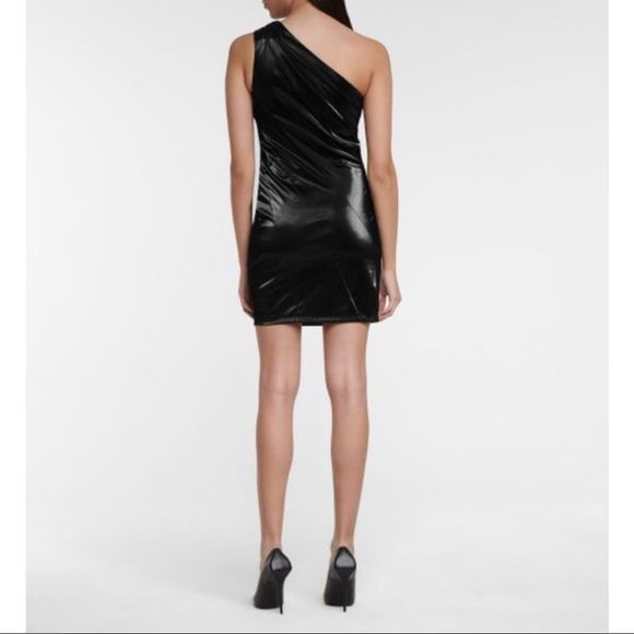 RtA Arie One-shoulder Vinyl Minidress - Picture 2 of 3
